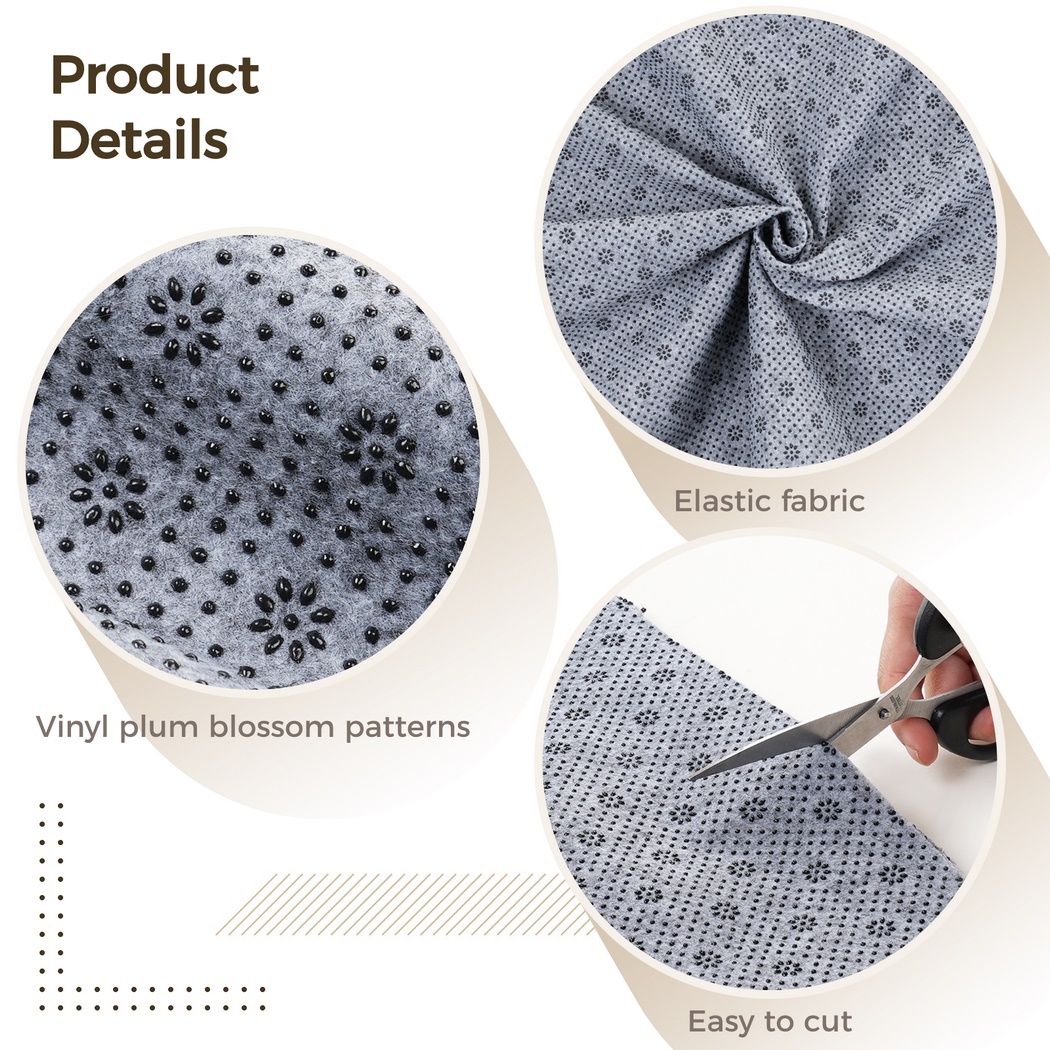 157x71 Inch Non-Slip Carpet Backing Cloth, Tufting Carpet Backing Cloth with Plum Blossom Patterns, 1mm Thick Vinyl Rug Backing Fabric & Rug Making Supplies
