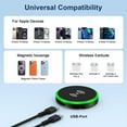 thumbnail image 2 of Magnetic Wireless Charger Phone Charger, 15W Fast Wireless Charging Pad with Stand, Cordless Charger Station with C to C Charging Cable, Compatible for iPhone Samsung Android, Black, 2 of 9
