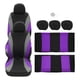 thumbnail image 1 of Kit universal de 9 fundas para asientos de coche, protectores de asientos interiores de coche SUV lavables y transpirables, color morado, 1 of 7