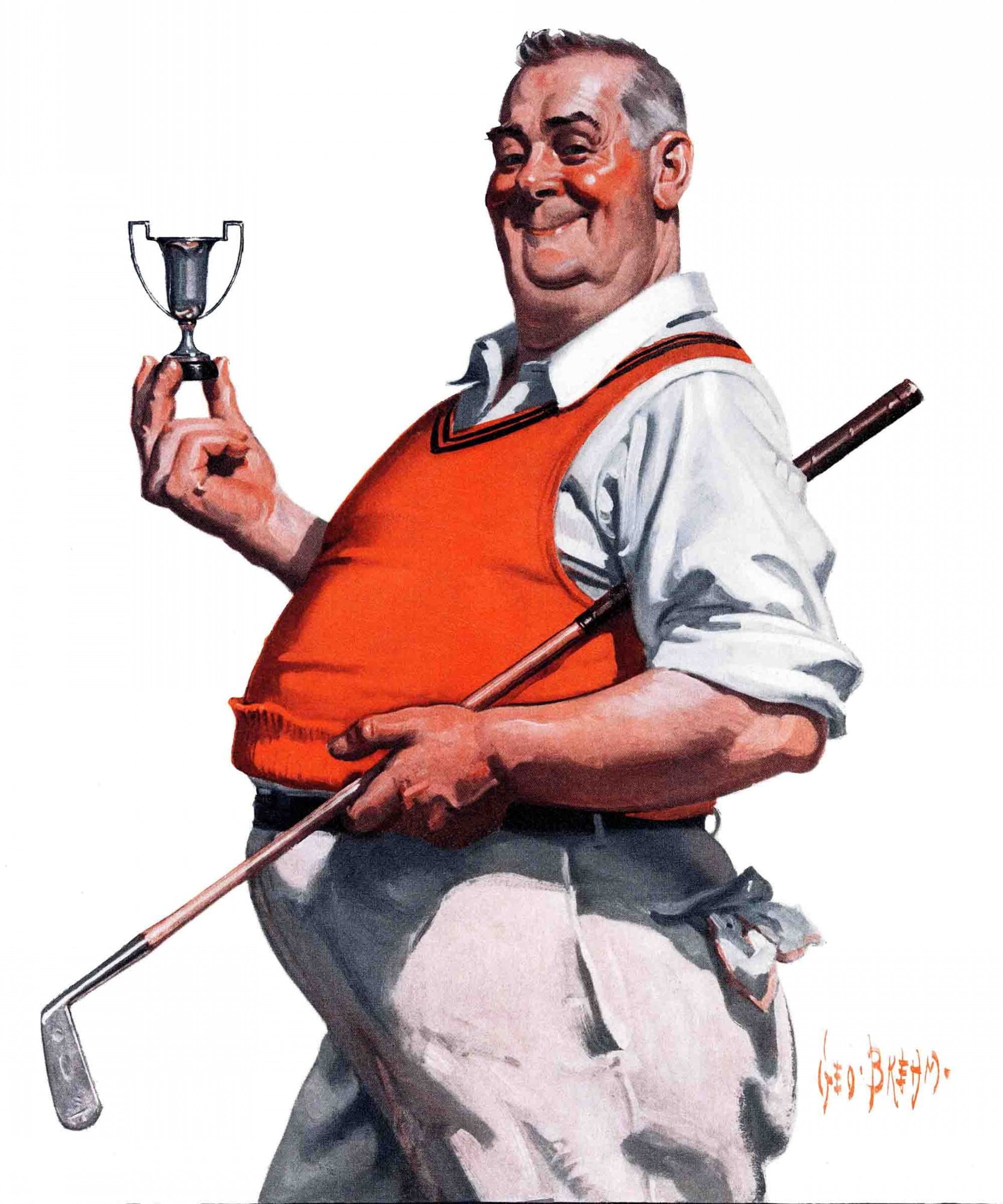 Marmont Hill Golf Trophy by George Brehm Painting Print on Canvas