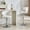 White+Silver + Metal + PU + Set of 2, variant on Modern rotating adjustable bar chair, PU leather belt backrest swivel chair, suitable for kitchen bar counter and dining room, adjustable height, capable of bearing 300 pounds (white -2 pieces)
