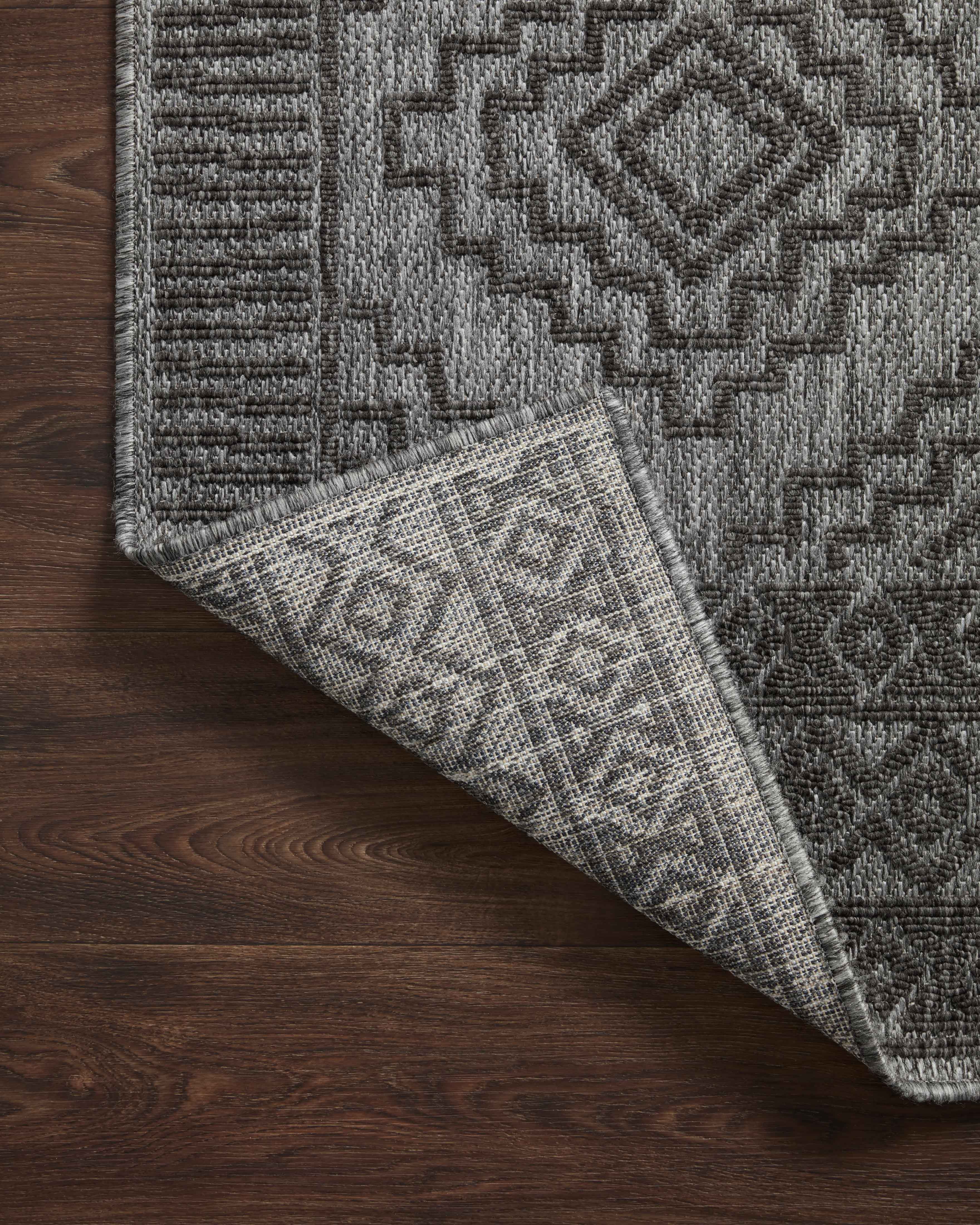 Indoor Outdoor Loloi Rainier Grey / Charcoal 7'-10" x 10'-10" Area Rug