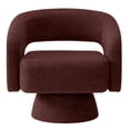 thumbnail image 4 of CRERIYO 360° Swivel Barrel Accent Chair Set of 1, Oversized Soft Chenille Armchair for Living Room and Bedroom, Red, 4 of 14