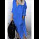 thumbnail image 2 of Vestido Camisero Informal de y Algodón para Mujer, Holgado, con Solapa, Botones, Mangas con Puños, Abertura Lateral y Bolsillos Azul Oscuro M, 2 of 3