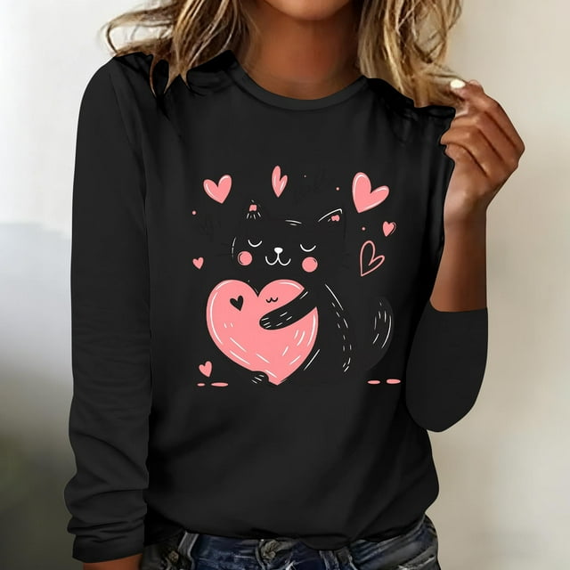 TaTaai Hoodies Shirts for Women Early Fall Long Sleeve Tops Vintage Graphic Outfits Tops Fashion Pullover Tees Gift