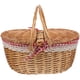 thumbnail image 4 of Cesta de picnic con asas y tapa Cesta de mimbre tejida Cesta de almacenamiento rústica, 4 of 8