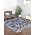 thumbnail image 4 of Unique Loom Mangata Collection Area Rug - Mahtaab (5' 3" Square Black/Blue), 4 of 11