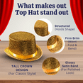 thumbnail image 3 of Dress Up America Shiny Top Hats for Adults - Tuxedo Magician Hat - One Size Fits Most (Gold), 3 of 6