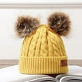 thumbnail image 2 of ZOELNIC Baby Toddler Kids Warm Knitted Fur Pom Bobble Hats Boy Girls Beanie Caps Winter, 2 of 3