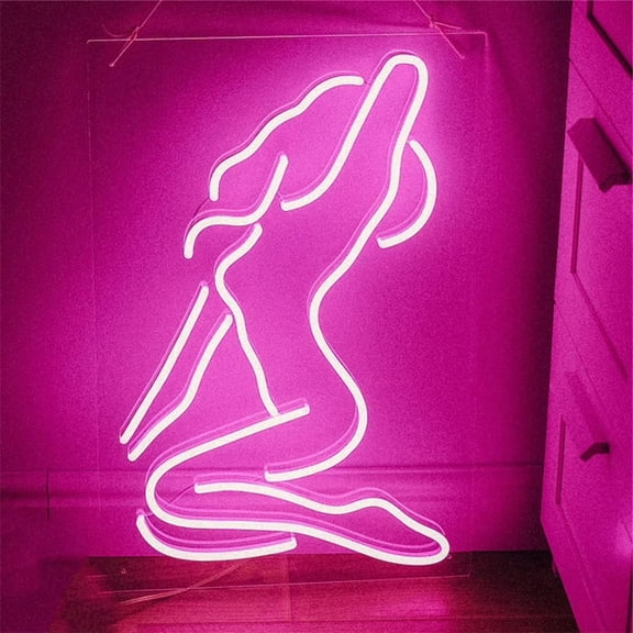 LINLIN Lady Back Neon Sign Lights, Beauty Neon Sign LED Neon Light Night Lamp USB Powered Led Neon Light Sign Bedroom Wall Decor 36X30CM