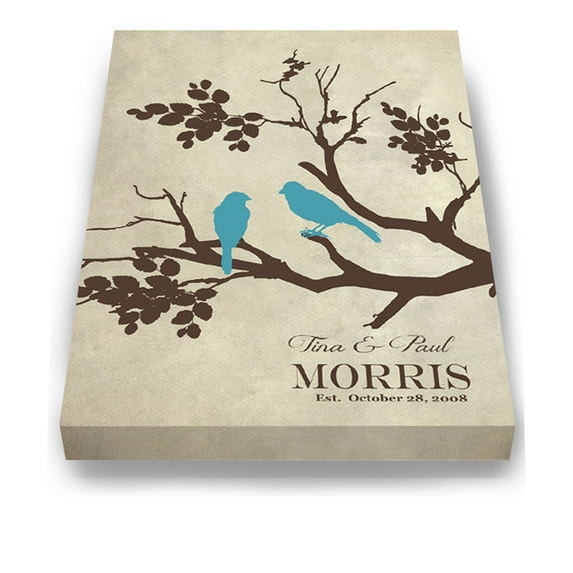 MuralMax Personalized Canvas Tree Art - Custom Wall Decor With Names & Anniversary Date - Unique Milestone Gifts For Parents, Grandparents, Friends - Color - Beige - Size 10 x 12