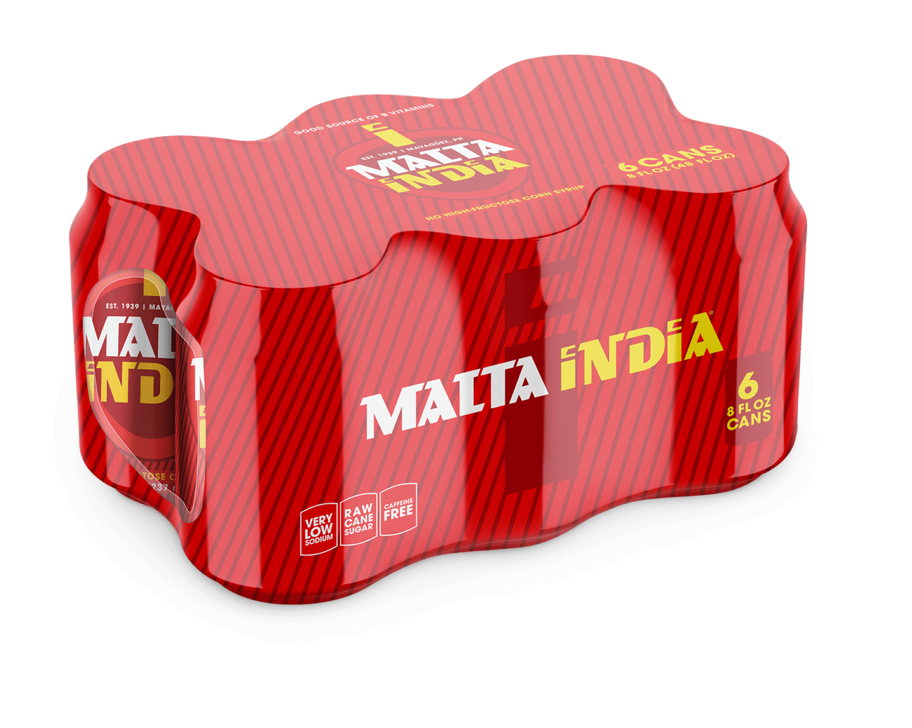 (3 pack) Malta India Malt Beverage 6 Pack 8 fl oz Aluminum Can, Allergens Not Contained