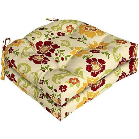 Better Homes and Gardens Citrus Blossoms Wicker Seat Cushions, Set of 2
