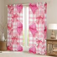 thumbnail image 2 of Manfei Cartoon Abstract Bowknot Black Out Curtains for Girls, Kawaii Buffalo Plaid Curtains Pack of 2 (42x63 Each), Fairy Tale Bedroom Curtains, Window Curtains Bedroom Decor, 2 of 6
