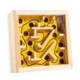 thumbnail image 3 of Vaveren Wooden Labyrinth Board Game Montessori Toy Marble Maze for Adults Kids Teens Yellow, 3 of 8