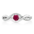 thumbnail image 2 of Gem Stone King 0.56 Ct Round Red Created Ruby 925 Sterling Silver Ring, 2 of 3