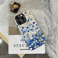 thumbnail image 7 of Punmada Compatible with iPhone 14 Pro Glossy Case For Girl Boy Full Body Protective Hard Shell Esthetics Pattern Yellow Blue Gold flowers Oil Painting, 7 of 7
