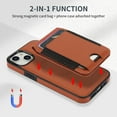 thumbnail image 4 of Wallet Case Compatible With iPhone 14 Plus,[Support MagSafe Wireless Charging] [Kickstand] Flip Magnetic PU Leather Shockproof Rugged Wallet Phone Cover with Detachable Card Holder,Brown, 4 of 8