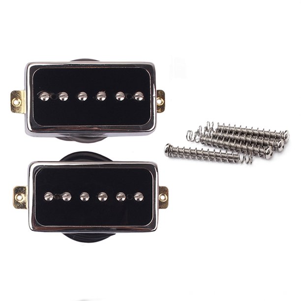 Humbucker B Forma Doble Salida Cromo Transductor eléctrico Transductor Pickups Estabilidad Material premium Reemplazo para guitarra 2 paquetes Sweethay OD010832-00