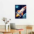 thumbnail image 2 of JEUXUS Dinosaur Outer Space Art Print, Solar System Planet Canvas Poster,Set Of 16x20in Animal Astronaut Wall Art For Room Decor, 2 of 4