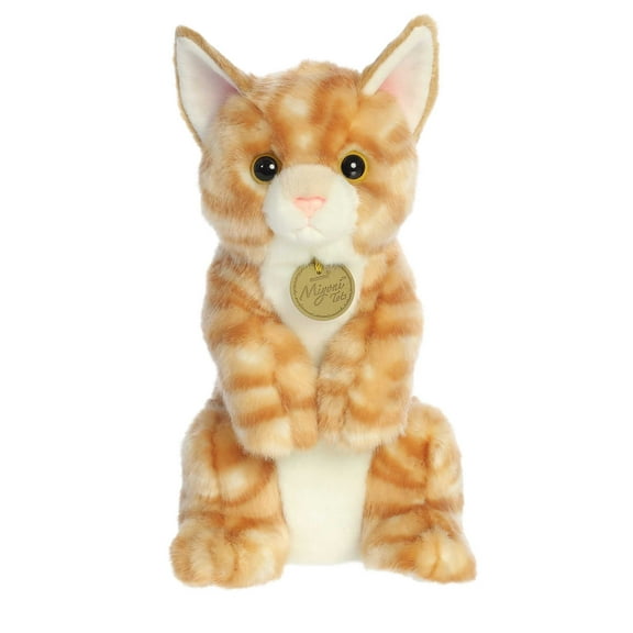 Aurora - Medium Orange Miyoni Tots - Sitting Pretty 10.5" Orange Tabby Kitten - Adorable Stuffed Animal