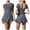 Grey, variant on Women High Neck Tennis Dress Short Sleeve Round Neck Wrapping Skirt BuiltIn Shorts Solid Color Tunics Summer Dress Comfortable and Breathable Casual Jumpsuits for Women