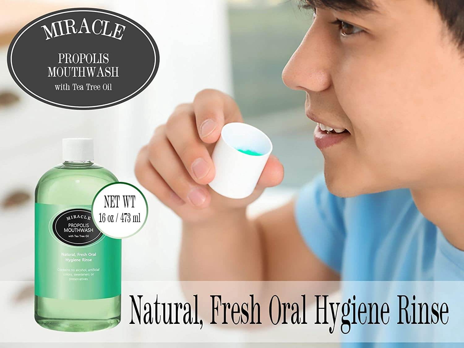 Holocuren Miracle Propolis Natural Mouthwash with Tea Tree Oil 16oz 1pk