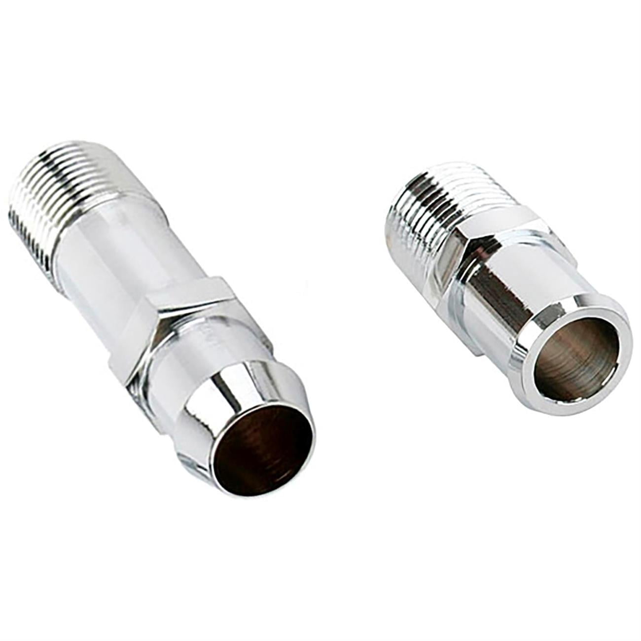 Repl 3/4 and 5/8 Inch Hose Chrome Short Heater Hose Fitting Kit 