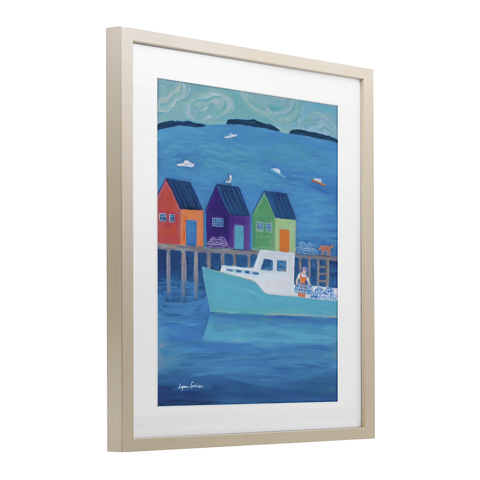 Stupell Industries Out Hauling Traps Birch Framed Print Under Glass, design by Lynn Ericson Fine Art
