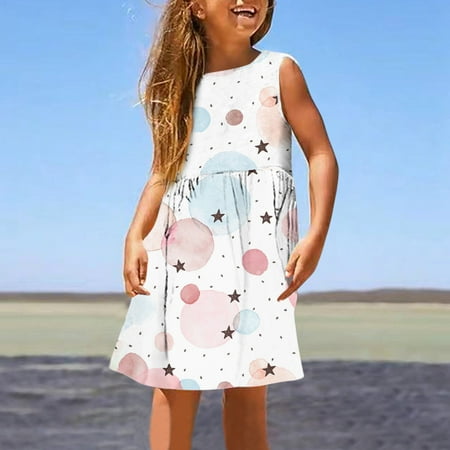 

pop seller Summer Trend Casual Digital Printed Children s Sleeveless Vest Dress