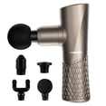 thumbnail image 1 of Pistola de Masaje Portátil para Aliviar Músculos, Vibración Intensa, Color Oro Champán, Ligera y Silenciosa, con 4 Cabezales Intercambiables y Batería Recargable, Ideal para Gimnasio, Hogar o Viaje., 1 of 6