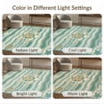 thumbnail image 7 of ODIKA Seashell Nautical Border Map Ocean Compass Coral Vintage Turtle Flowing Dynamic for Dining Room, Under Table, Office, Non-Slip Chair-Friendly Floor, 7 of 7