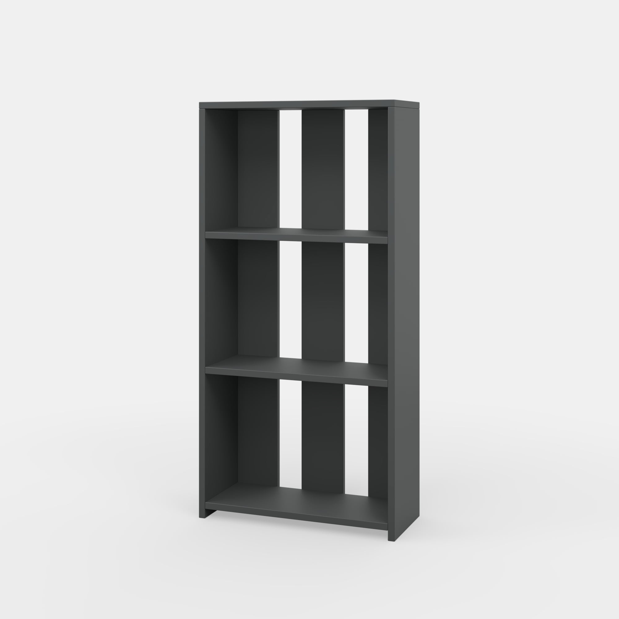 Ada Home Decor Parnell 3 Tier Open Shelf Modern Bookcase, Anthracite