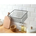 thumbnail image 2 of iron basket bathroom box kitchen storage basket Black without interlining, 2 of 4