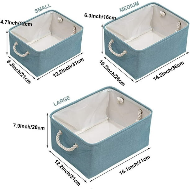 Foldable Fabric Storage Basket, Large Storage Box with Cotton Rope