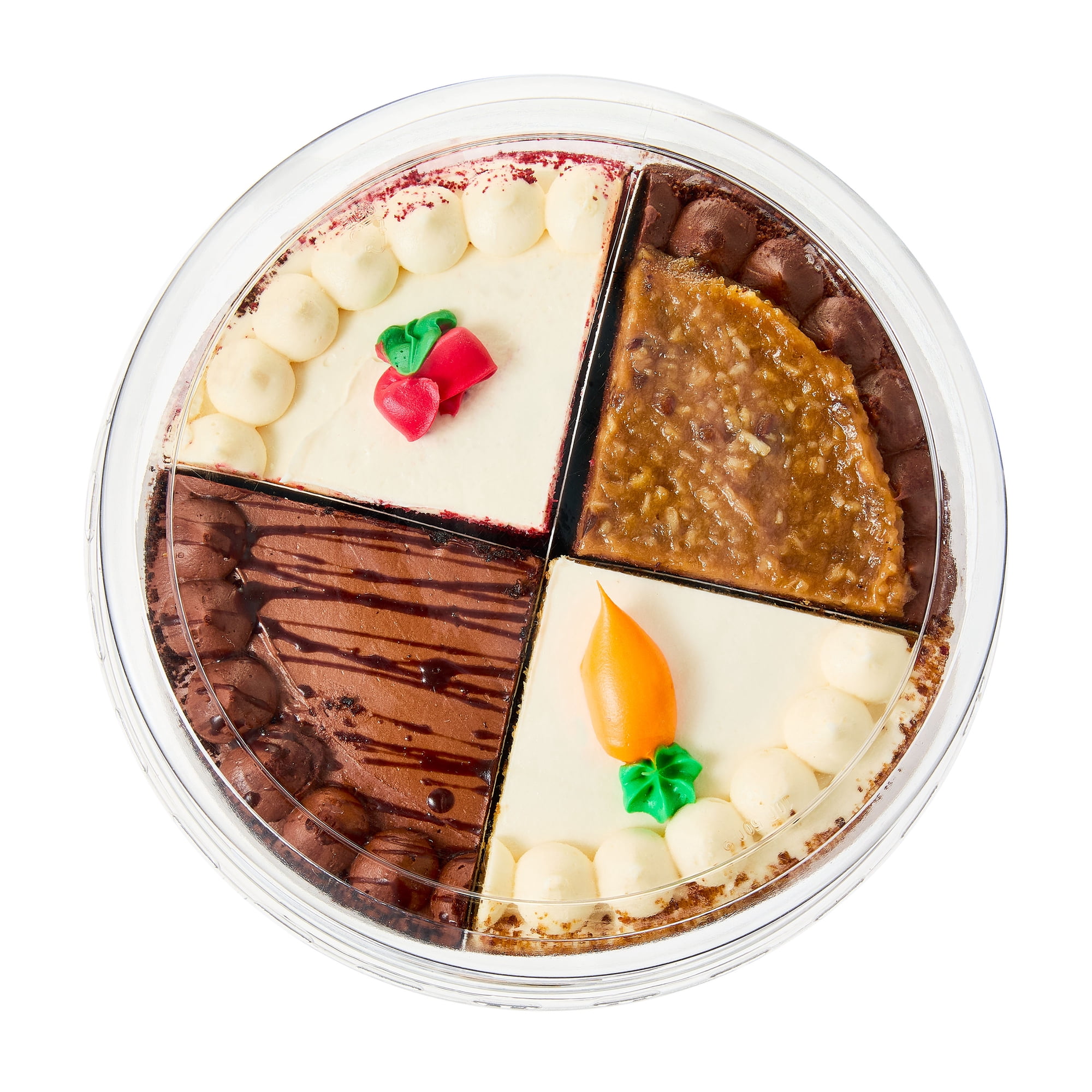 Freshness Guaranteed 8"-Inch Variety Cake, Carrot Cake, German Chocolate, Chocolate and Red Velvet, 44 oz (Refrigerated)