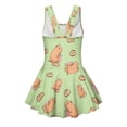 thumbnail image 5 of Uourmeti Playful Cartoon Capybara & Cookie Skirted One Piece Swimsuit - Soft Stretchy Quick Dry Swim Dress for Girls, Perfect for Beach & Pool, 5 of 8