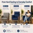 thumbnail image 6 of DTTRA High Back Patio Chair Cushion Set with 2 Arm Pillows, 48 x 24 x 4 in, Navy Blue, 6 of 7