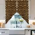 thumbnail image 5 of Swag Curtains Valances for Windows, Brown Retro Leopard Print Short Kitchen Window Curtains Over Sink, Abstract Animal Texture Cafe Curtains Panel Set Of 2,Rod Pocket, 36 Inches Length, 5 of 8