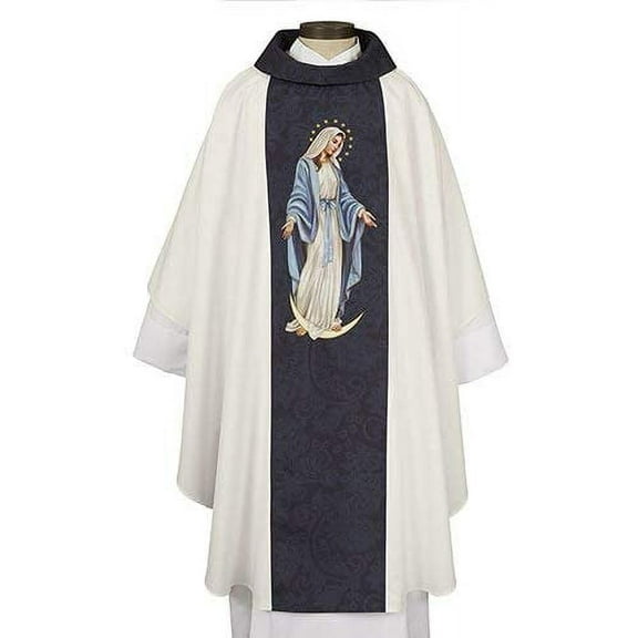 "Church Printed Our Lady of Grace Chasuble 59"" W x 51"" L"