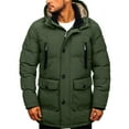 thumbnail image 2 of Vedolay Mens Parkas Outerwear Jacket Winter Long Hooded Parka Jacket Army Green,XL, 2 of 5