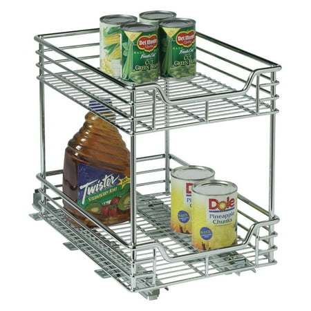 Household Essentials C21217-1 11.5 inch Two Tier Sliding Organizer- KD Chrome