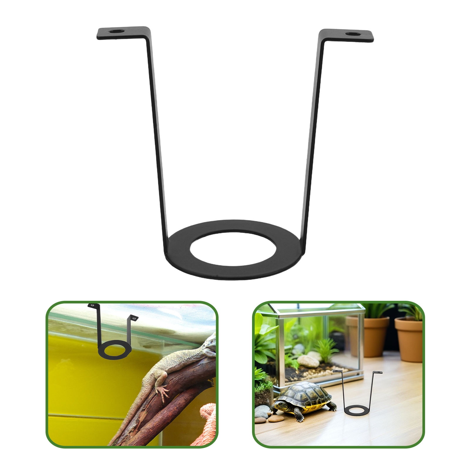NUOLUX 2Pcs Adjustable Black Aquarium Lamp Holder for Terrarium Heat Lamp Support