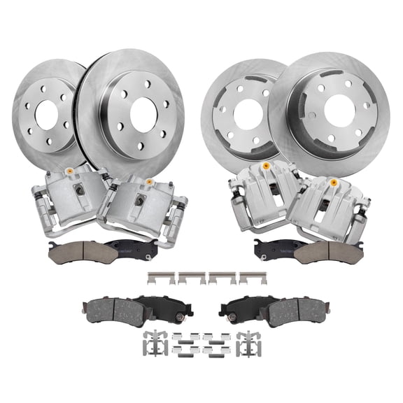 Detroit Axle - Brake Kit for 2003 2004 2005 2006 Chevrolet GMC Silverado Sierra 1500, Front Rear Disc Rotors Brake Pads Brake Caliper: 12.00 inch Front Rotors & 12.80 inch Rear Rotors