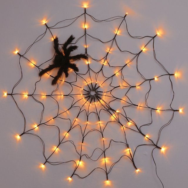 Luces decorativas de Halloween Linternas LED Luces de telara?a Entrega Ara?a Luces de ambiente divertido 1 pieza ZefeiWu 8390614000322