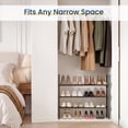 thumbnail image 5 of Sindcom 3 Tier Expandable Metal Shoe Rack with Hook, Shoe Organizer for Entryway Closet, Black, 5 of 7
