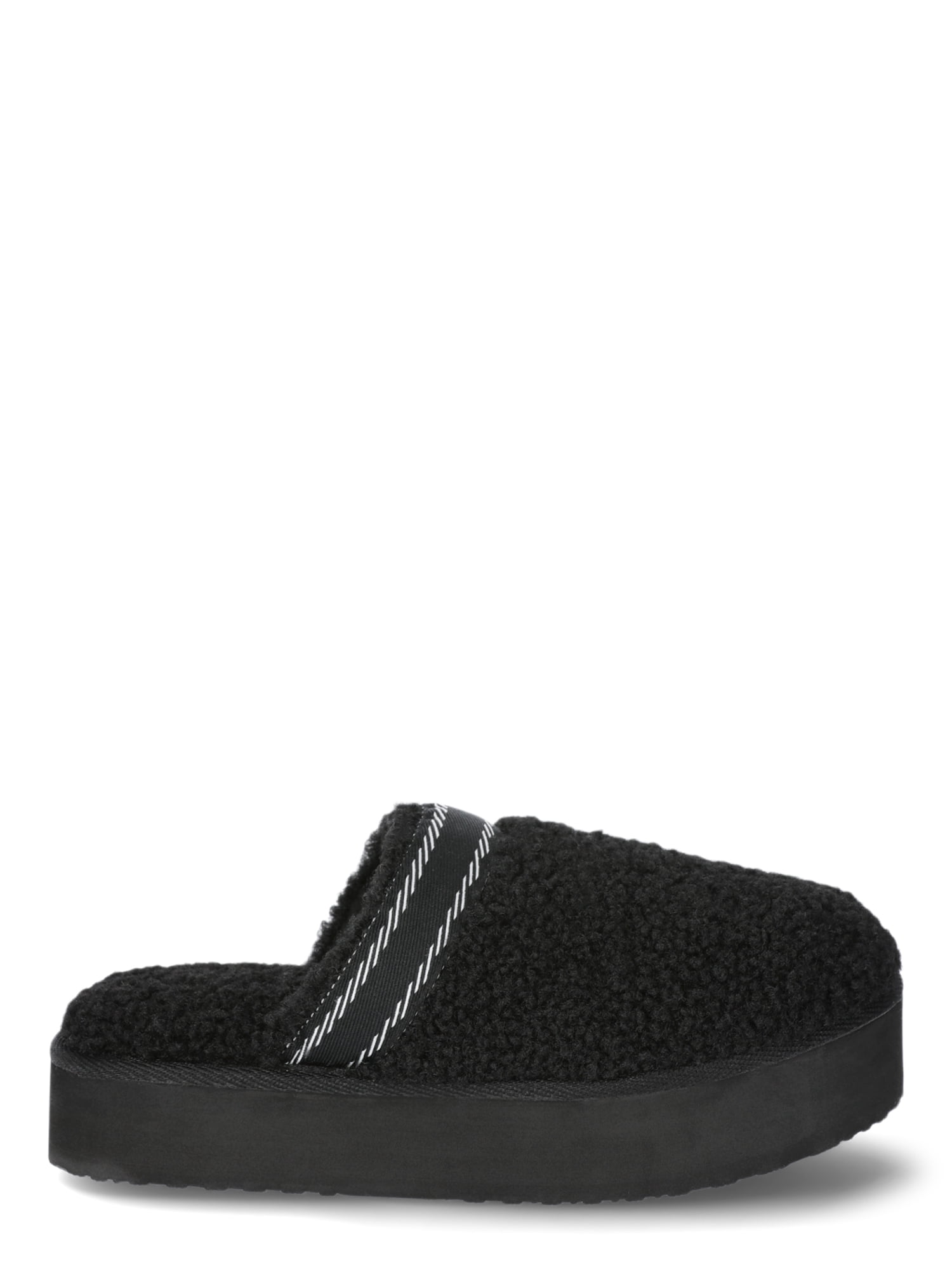 Joyspun Women’s Teddy Fleece Platform Clog Slippers