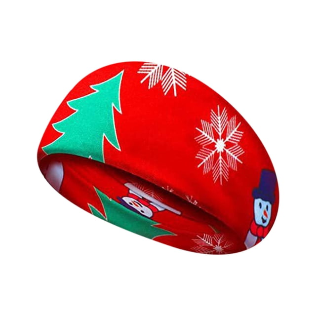 Xihbxyly Diademas Navideñas con Diseño Floral Bohemio, Bandas Elásticas Antideslizantes, con Motivos de Árbol de Navidad, Muñeco de Nieve y Ciervo, Ideales para Entrenamiento, Vida Cotidiana y Fiesta