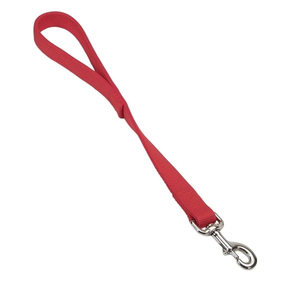 City Traffic Lead Strong Short Dog Control Handle Leash 2 Ply Double Layer Nylon (18 Inch Red)
