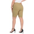 thumbnail image 4 of HDE Plus Size Bermuda Shorts Mid Rise 10" Inseam Pull On Shorts with Pockets Dark Khaki 2X, 4 of 6
